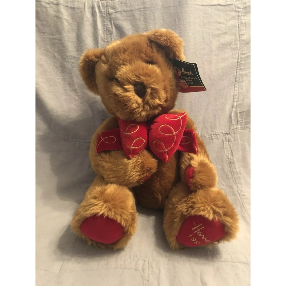 Adorable Original 1997 Harrods Christmas Bear Complete with Tags
